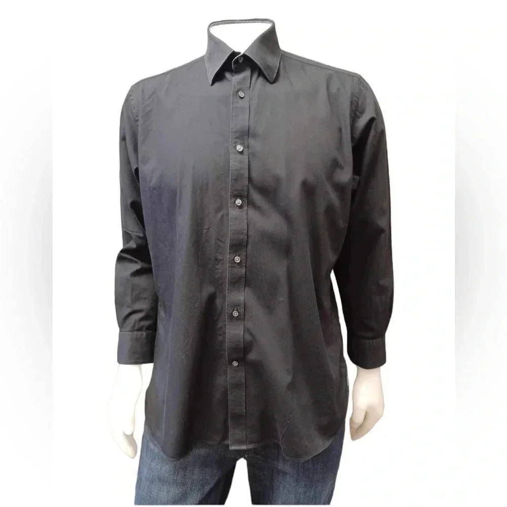 Ted Baker Endurance Black Dress Button Down Shirt Size 16.5 32/33